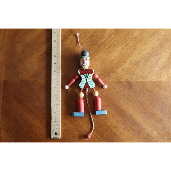 M. Gschnitzer Austria Wood Jester Clown Puppet Pull String Vintage Ornament 8.25 - Picture 8 of 12